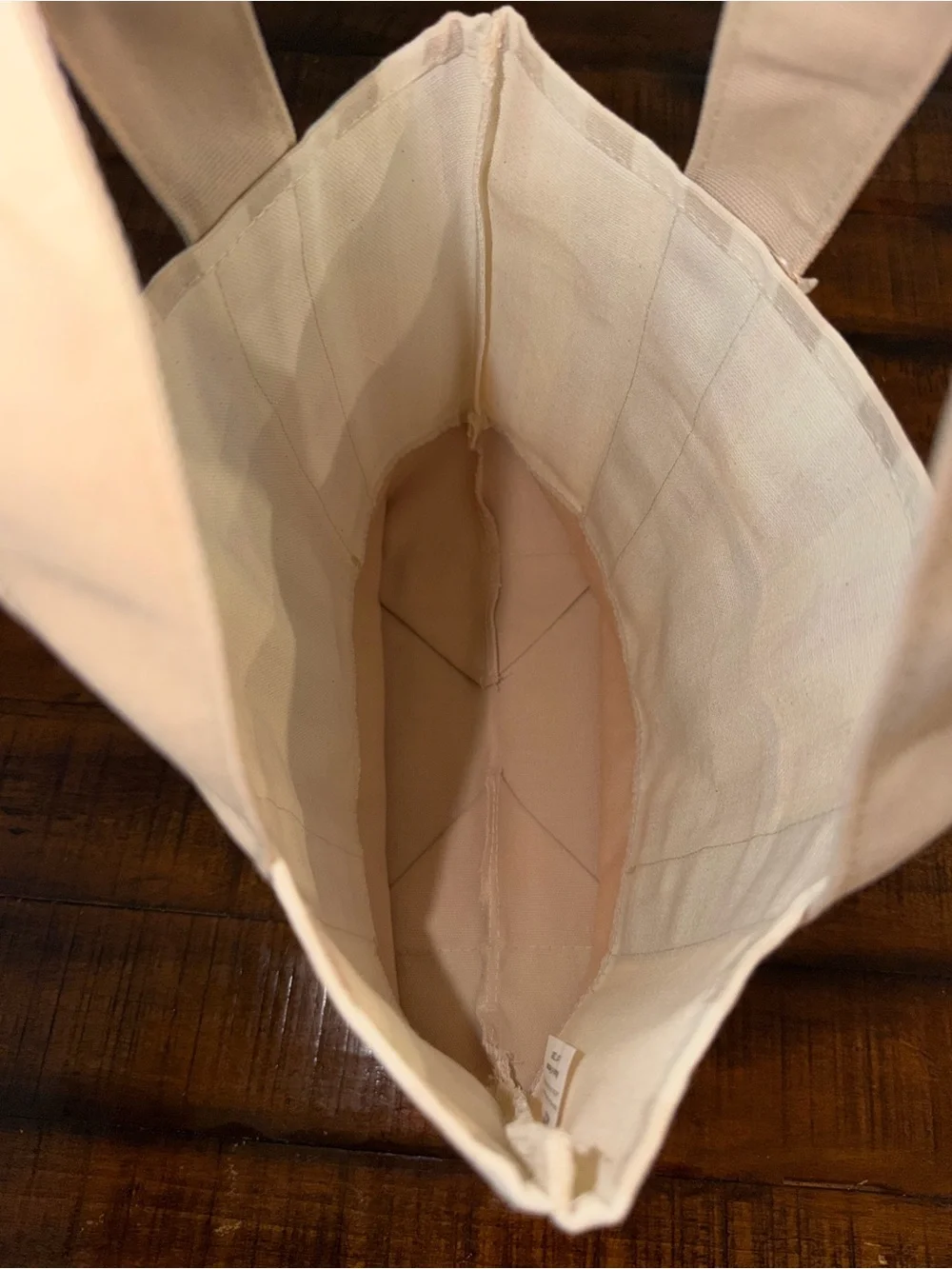 MINI NWT Trader Joe’s Summer Striped Mini Canvas Tote Bag - Cream & Beige - Picture 3 of 5